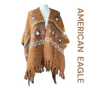 AMERICAN EAGLE OUTFITTERS Knit Poncho, One Size.